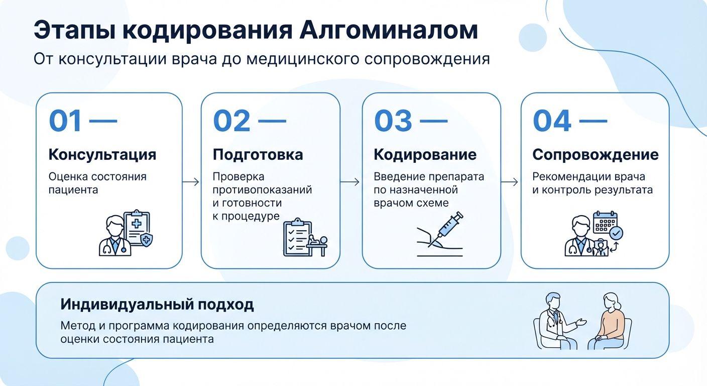 Кодирование препаратом «Алгоминал» в Горловке инфографика